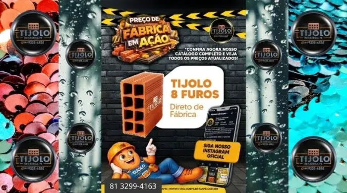 tijolo 8 furos atacado direto da fábrica 