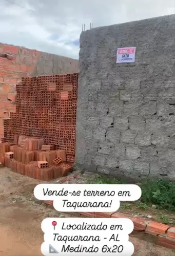 Terreno a venda em Taquarana Al