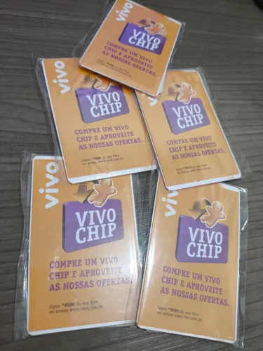 Lote 5 Chips Vivo Antigos Lacrados - 13 Anos Atrás (2013) PR