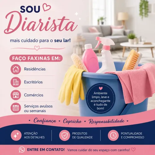 Faço faxinas residencias e comercias