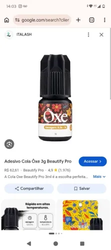 Cola para cílios fio a fio da Ôxe