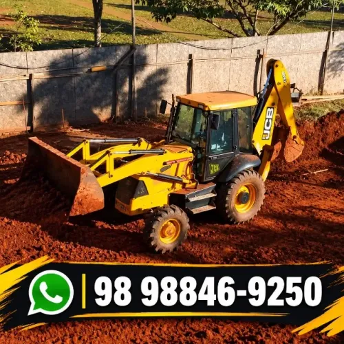 Retroescavadeira para aluguel, terraplanagem e serviços gerais 
