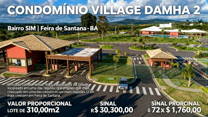 EDSON CARVALHO APRESENTA OPORTUNIDADE  NO VILLAGE DAMHA 2  - LOTES - EM 72 X NO BOLETO