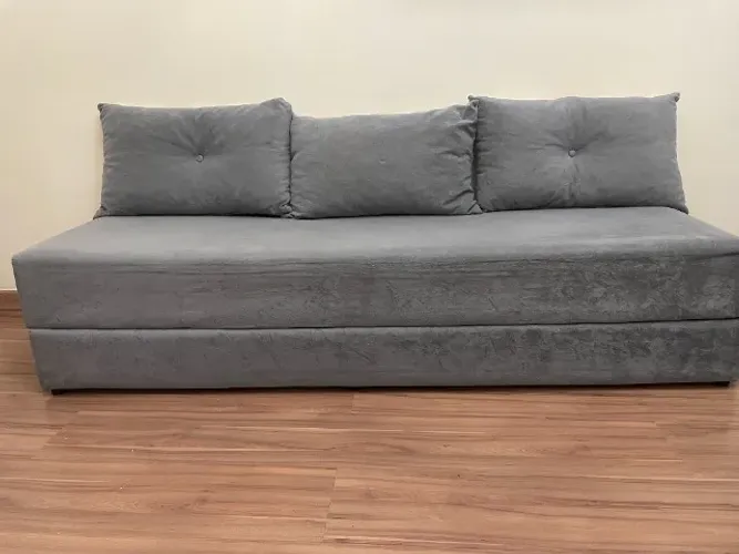 Sofá-cama 3 lugares cinza
