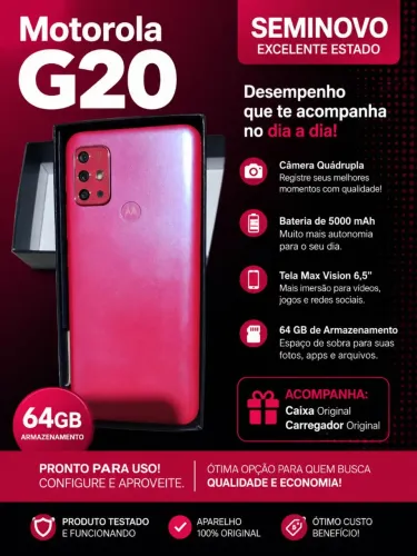 CELULAR MOTOROLA G20 SEMINOVO