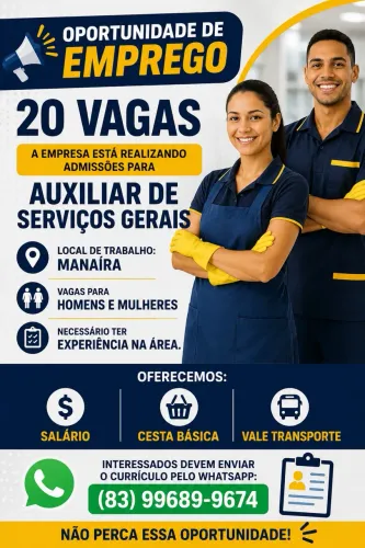 Vaga auxiliar de serviços gerais 