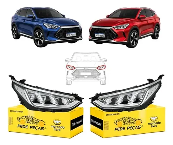 Par Farol Sinaleira Byd Song Plus 2023 A 2025 Full Led Novo Ambos Lados