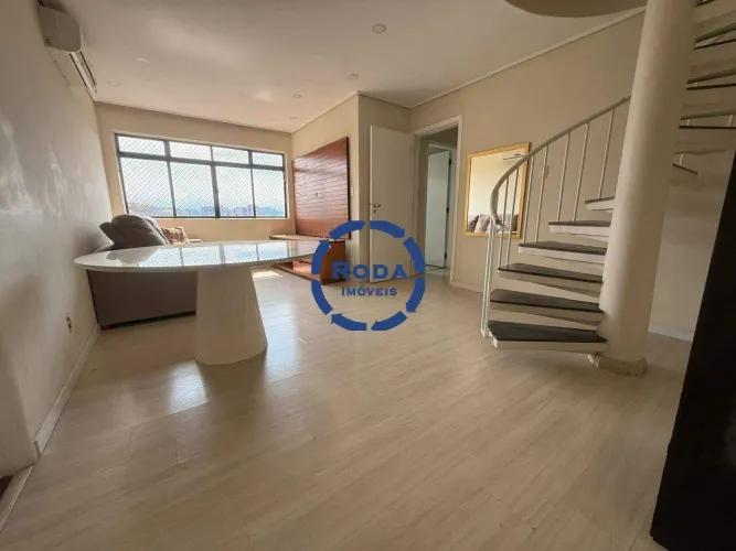 Cobertura Duplex para Locação no Bairro Aparecida em Santos com Piscina e Churrasqueira