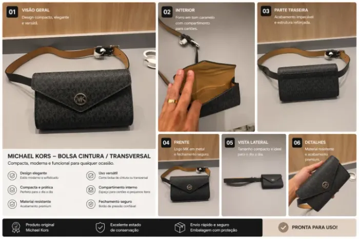Pochete Michael Kors Original Preta - Nova | Oportunidade
