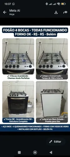 Fogão Electrolux 4 bocas