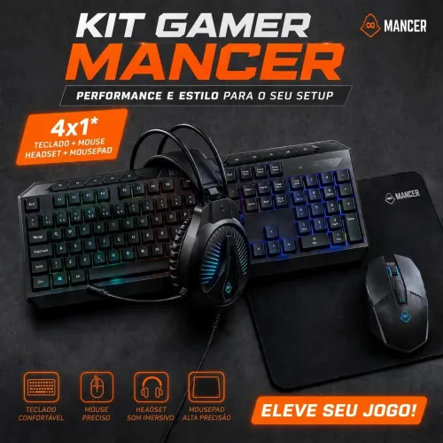 Combo gamer 4x1 (Teclado, headset mouse e mousepad)