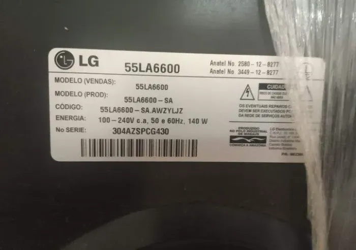 Tv 55 Pol LG com defeito
