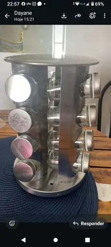 Conjunto de mantimentos pra temperos de inox de