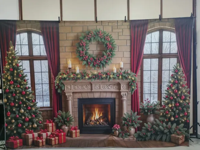 Fundo fotográfico Natal em tecido