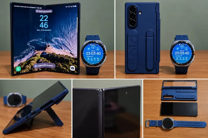 Samsung Galaxy Z Fold7 512GB Azul c/Capa Premium +Smartwatch Ultra 2025 c/seguro estendido