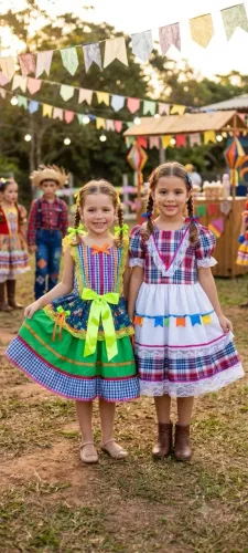 Vestido junino infantijuvenil