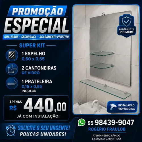 Espelhos prateleira e cantoneiras