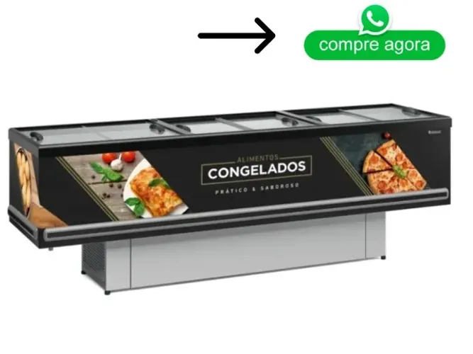Ilha de Congelados 3 metros Vidro Reto Gelopar
