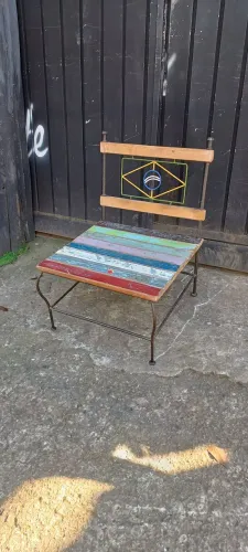 CADEIRA ANTIGA DECORAÇÃO FERRO E MADEIRA //// R$350,00