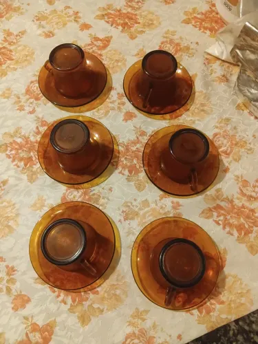 6 conjungos xícaras e pratos duralex seminovos