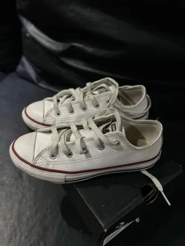 Tênis All Star Couro Branco TAM 30 pouco uso 