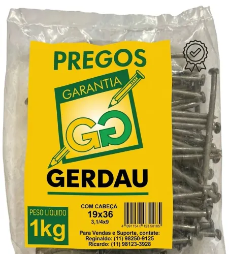PACOTE - PREGO - 1 KG - CONSTRUÇÃO CIVIL EM GERAL