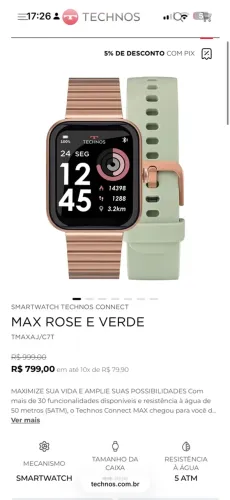 Relógio smartwatch technos novo