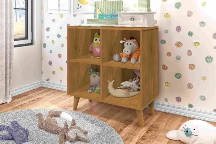 Estante Montessoriana 4 Nichos Marrom + Até 12x + Frete Grátis