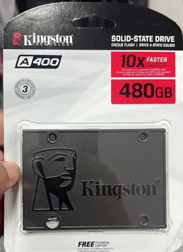 Ssd Kingston 480gb Sata3, L/g 500/450mb/s, Sa400s37/480gb Cor Preto