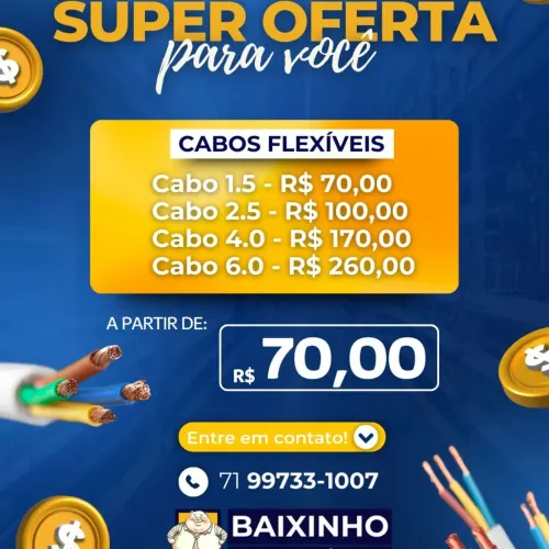 Fios e cabos elétricos direto da fábrica 
