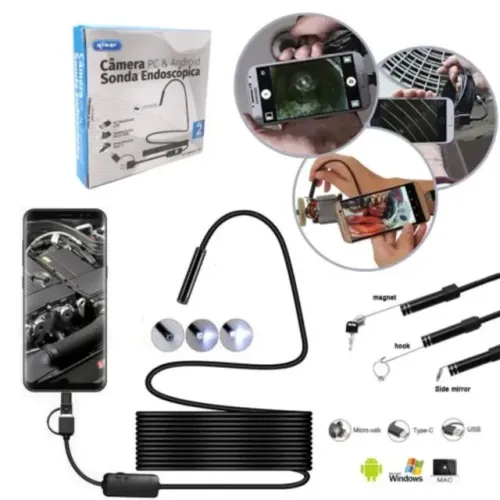 Camera Sonda Endoscopica Pc E Android 5m Kp-mi800/5m Knup