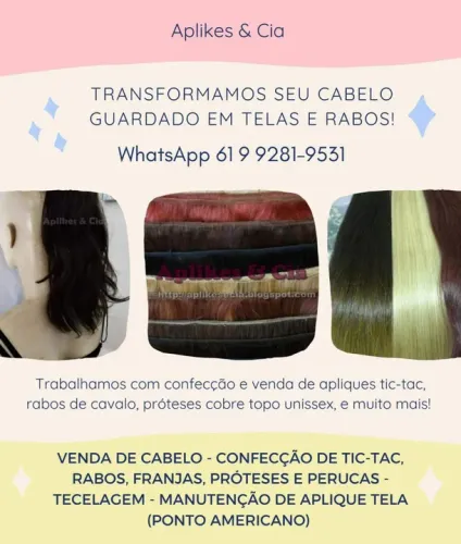 Apliques de cabelo, rabos de cavalo, perucas e muito mais!