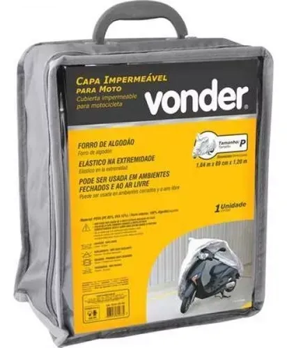 Capa Impermeável Para Moto Tamanho P Vonder Cor Prateado