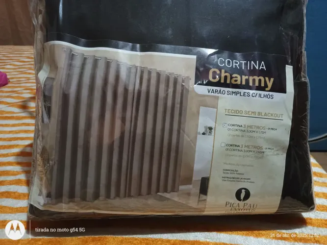 Cortina Charmy Semi Blackout Varão Simples