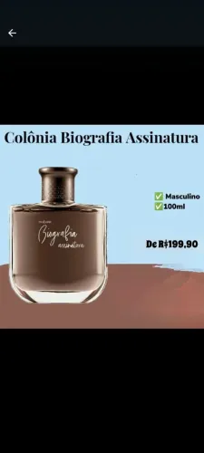 Colônia Biografia Assinatura Masculino 100ml
