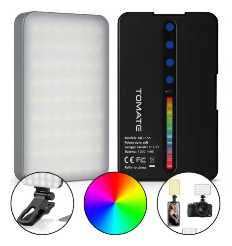 Luz de Selfie Portátil Celular Tomate MLG165 RGB - Novo