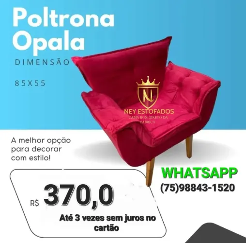 Poltrona Opala de R$370,0 e bicamas Aparti de R$399,99aoa