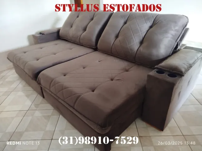 Sofá retrátil 4 Lugares - Estiloso e Confortável