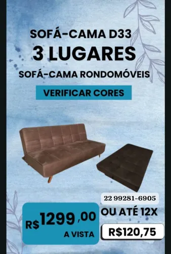 Sofá-Cama 3 Lugares D33 RONDOMÓVEIS