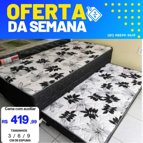 Cama auxiliar com colchão - OFERTA DA SEMANA