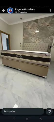 Cama super king com colchão molas ensacadas e cabeceira