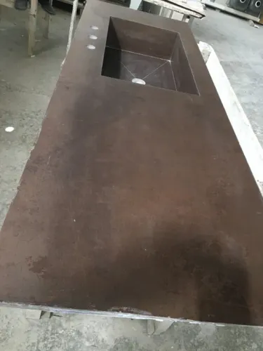 Bancada em porcelanato com cuba esculpida