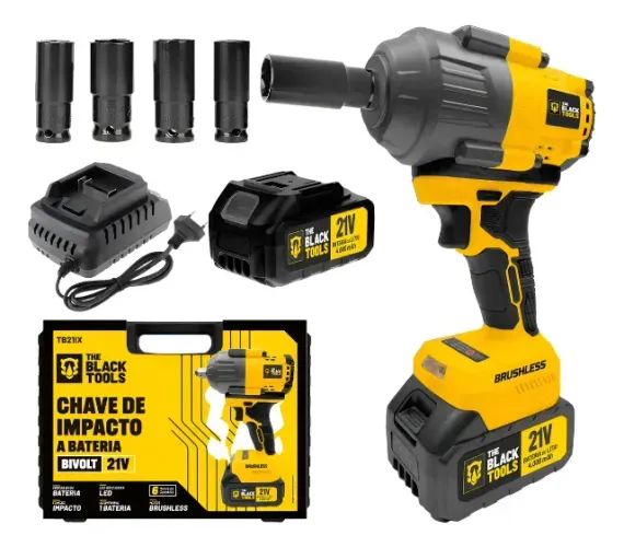PARAFUSADEIRA CHAVE DE IMPACTO BATERIA LÍTIO 21V MOTOR BRUSHLESS 650NM 66KGF.M TB21IX 