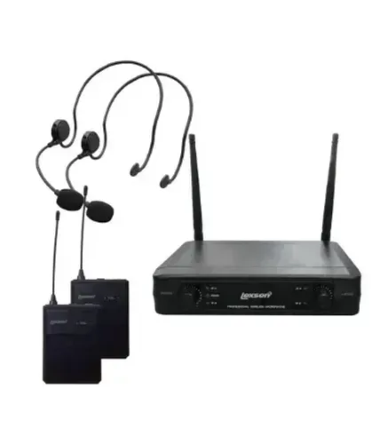 Microfone Headset Sem Fio Duplo Uhf Lexsen Lm502-hh