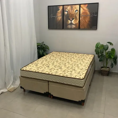 Base bipartida baú em veludo com colchão 54x188x138cm- FRETE GRATIS / ENTREGA HOJE!!