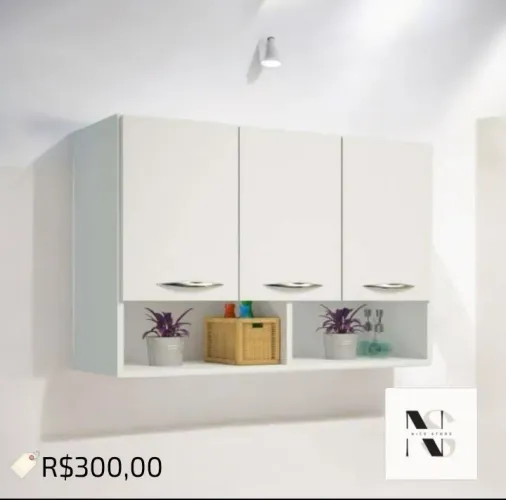Armário de Cozinha 3 Portas Branco - Novo