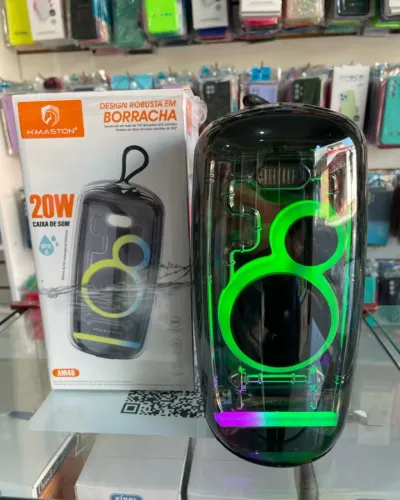 Caixa De Som Bluetooth H'maston Am46 Potente 20w Led Rgb 360° Ip6x