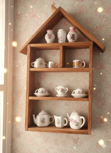 Vendo miniaturas de porcelana com casinha de madeira