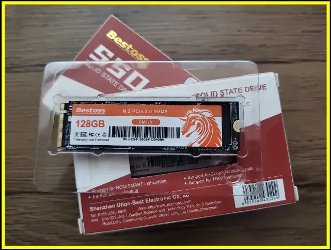 SSD 128GB M.2 NVME, Gen3x4 2280, NOVO (Já com Win 10 PRO - Pré Inst.) - Aceito Cartão/Pix