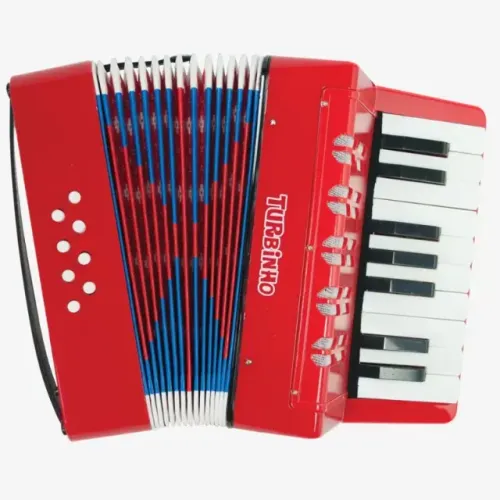 Mini Acordeon Turbo Turbinho 8 Baixos Vermelho